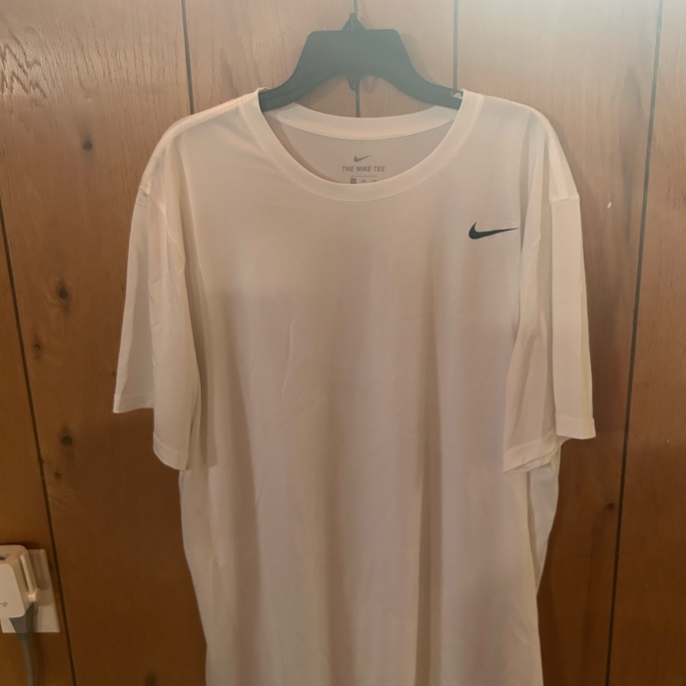 Nike Men's Classic White Tee with Black Swoosh
